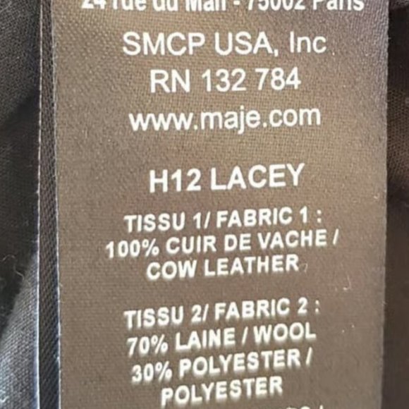 Maje leather & Wool biker jacket - Picture 7 of 7